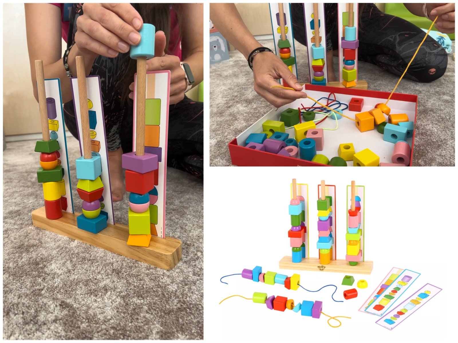 Deti sa hravou formou učia rozpoznávať a spájať farby, tvary alebo čísla.